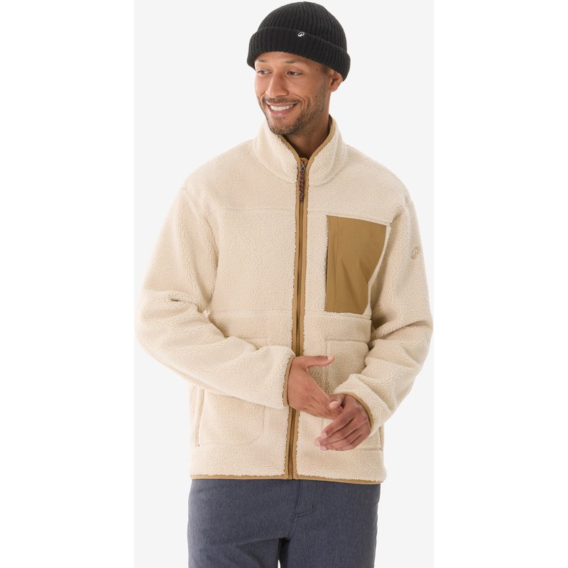 Fleecejacke Herren Sherpa Wandern - MH500 beige