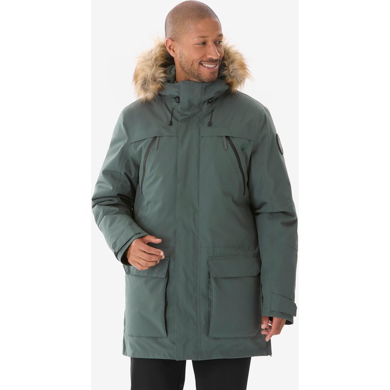 Winterjacke Parka Herren bis -20 °C Wandern - NH900 grün