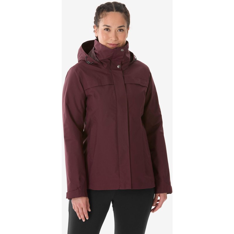 3-in-1-Jacke Damen bis 0 °C warm Wandern - NH100 violett