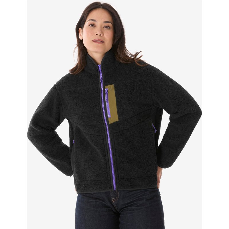 Fleecejacke Damen Sherpa Wandern - MH500 schwarz