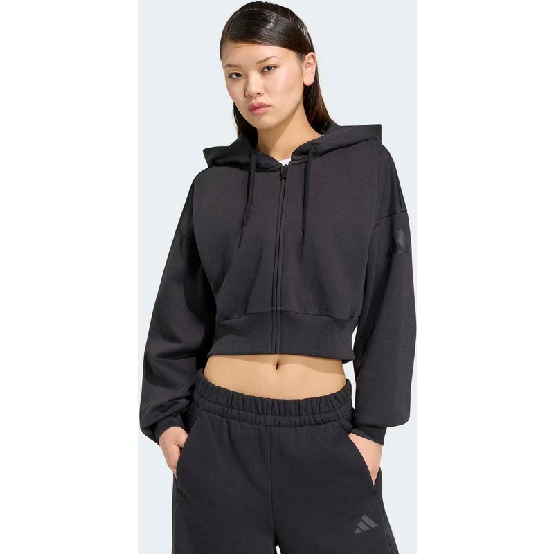 ADIDAS Crop Kapuzenjacke Damen - schwarz