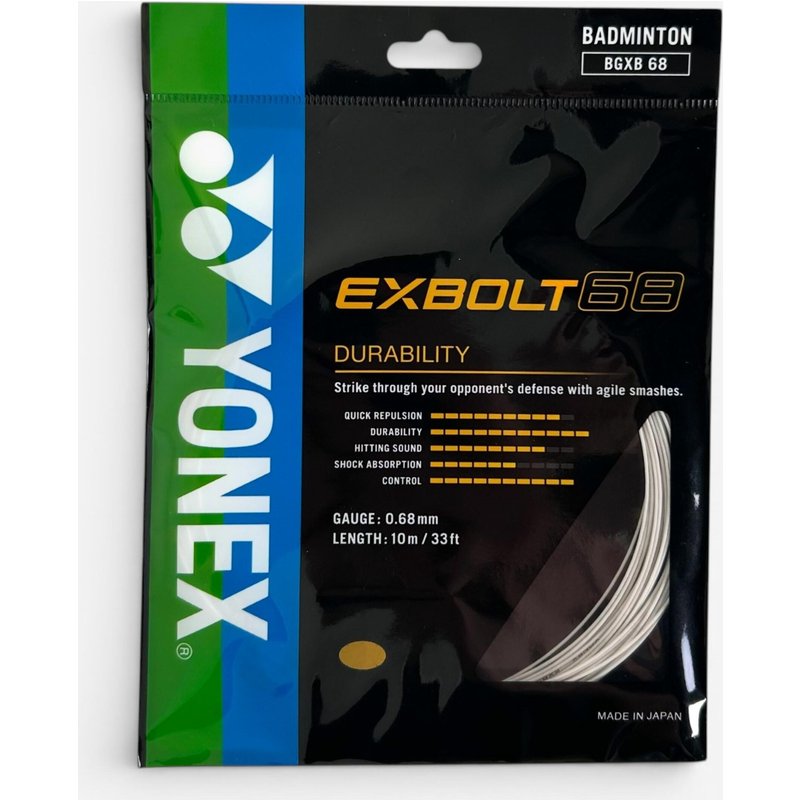 Badmintonsaite - Exbolt 68 weiß