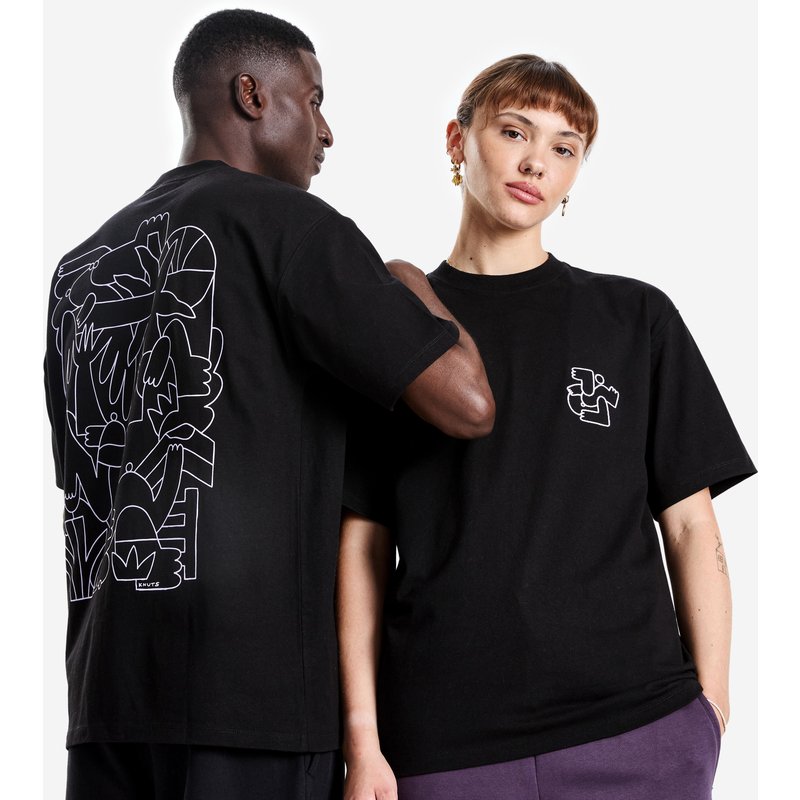 T-Shirt Damen/Herren Grafik Relaxed - Elementals schwarz