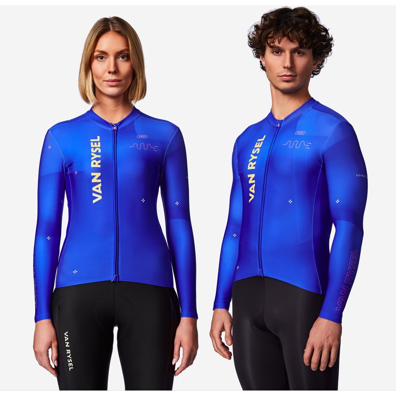 Radtrikot langarm Zwischensaison Rennrad RCR-R 2 unisex blau