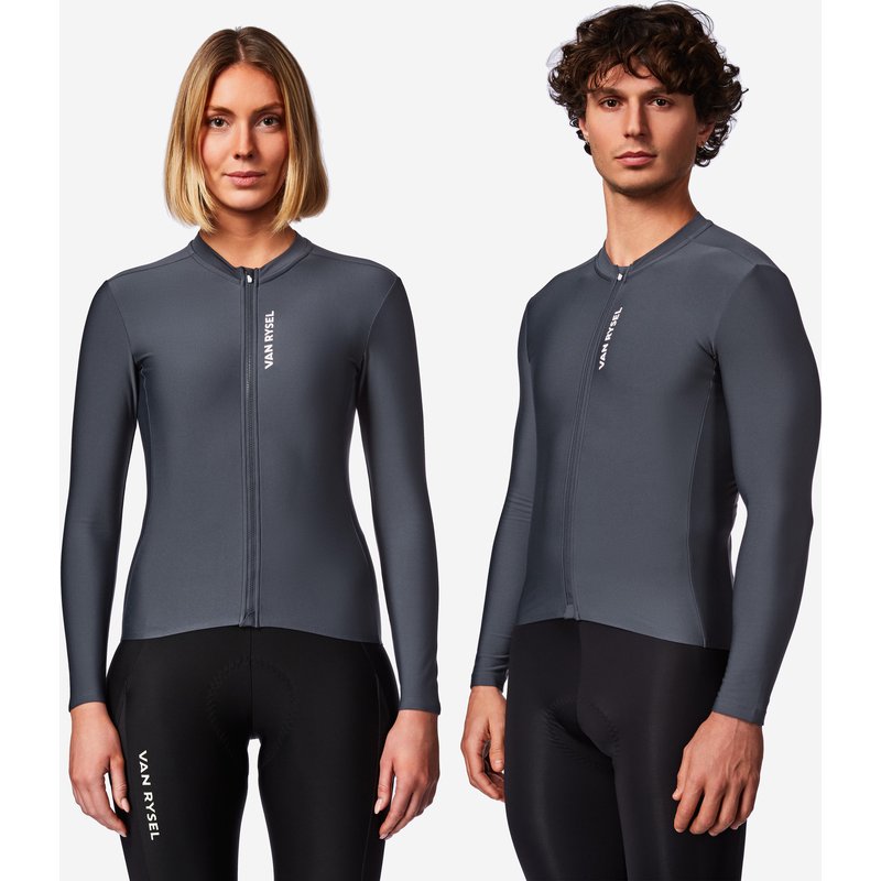 Rennrad Trikot unisex langarm Zwischensaison „RCR-R 2“ grau 