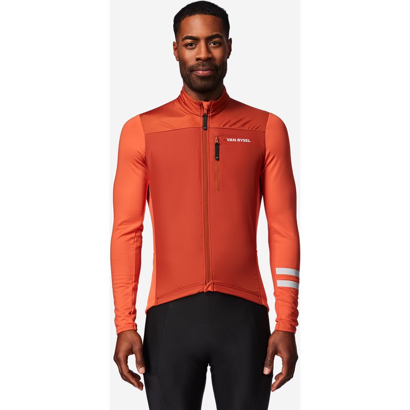 Radtrikot langarm Zwischensaison Rennrad EDR Herren orange