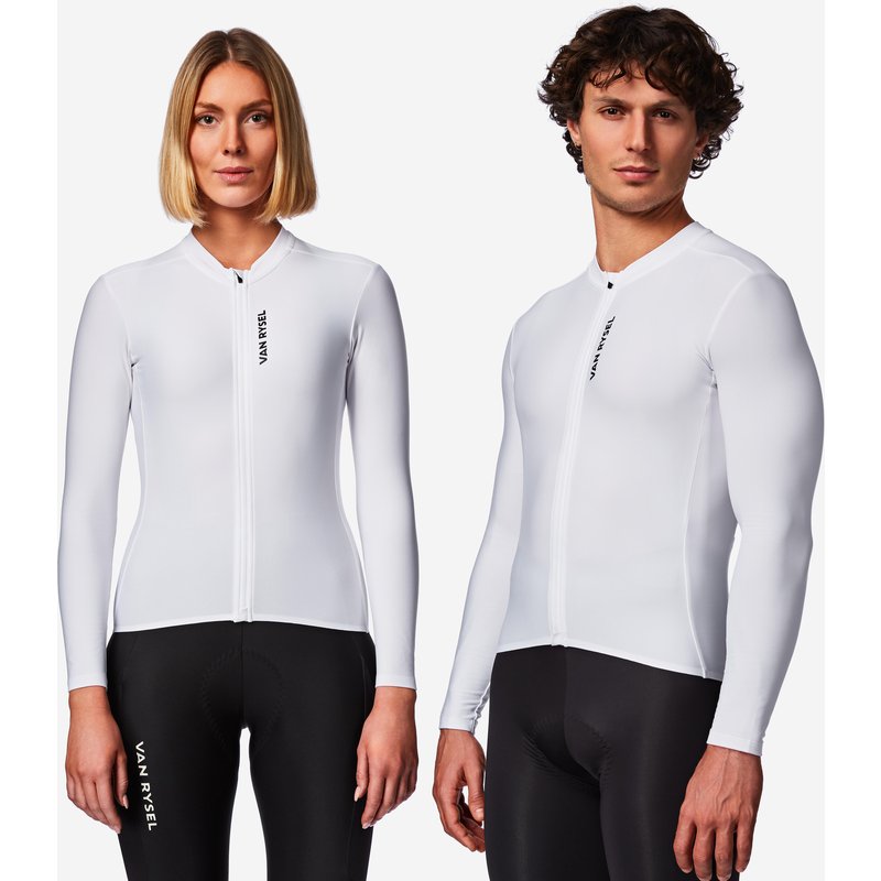 Rennrad Trikot unisex langarm Zwischensaison „RCR-R 2“ weiß