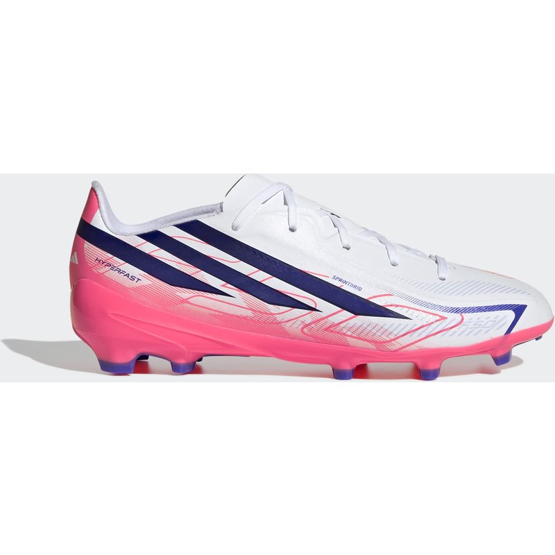 Kinder Fußball Nockenschuhe FG/MG - adidas F50 Hyperfast League weiß/violett