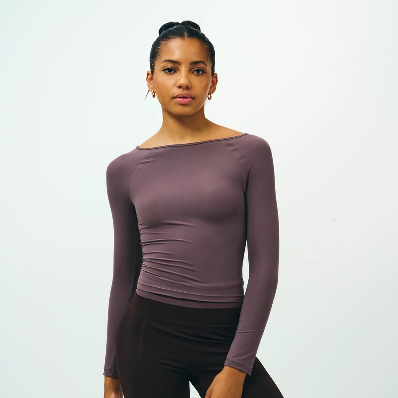 Langarmshirt Damen Pilates - braun
