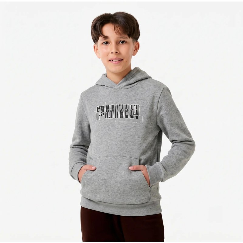 Hoodie Kinder - bedruckt/grau