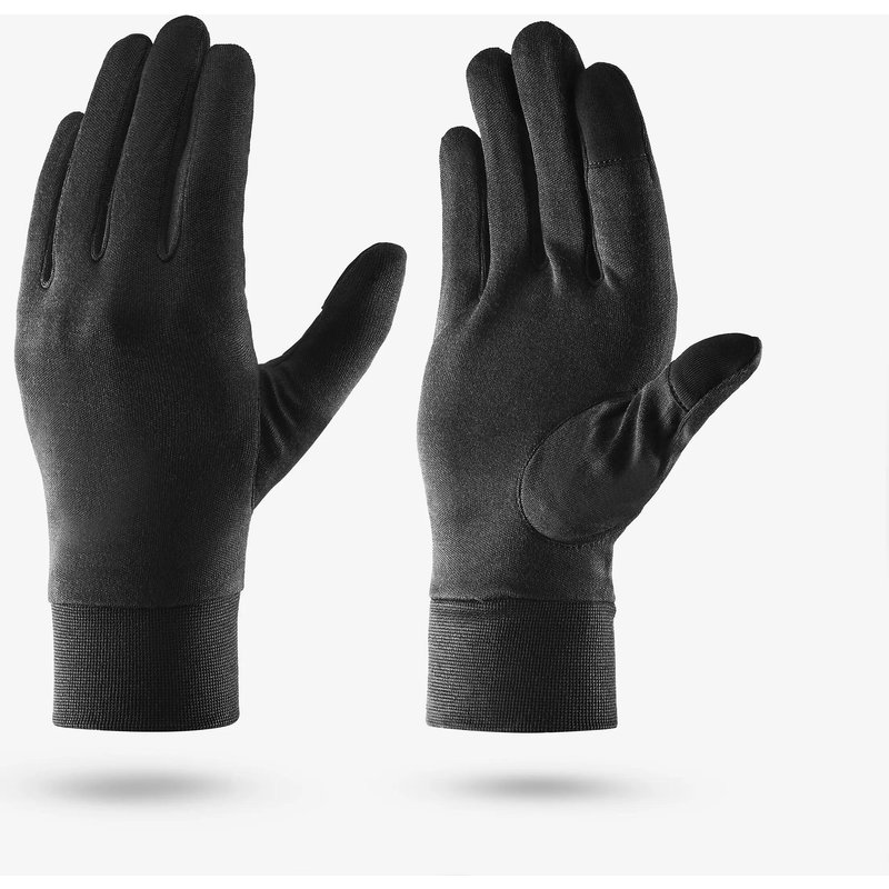 Unterziehhandschuhe Damen/Herren Seide Trekking - MT500 schwarz