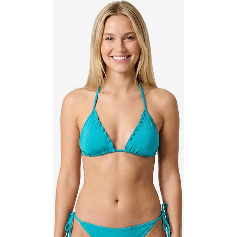 Bikini-Oberteil Damen Triangel Rüschen Mae Cancan türkis