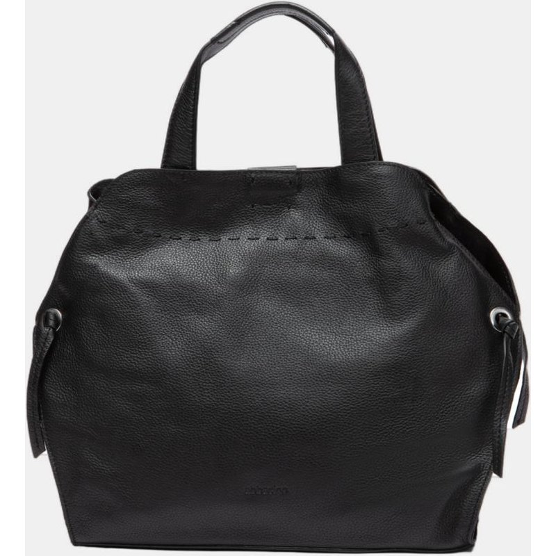 Abbacino - Bolso de mano en piel con pespunte.