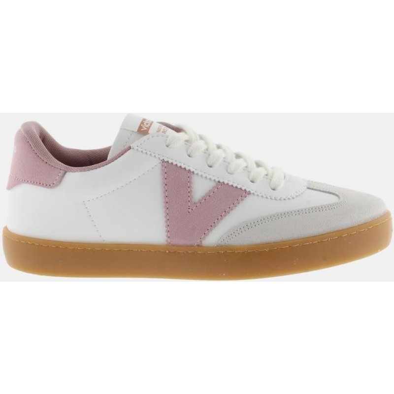 Victoria - Zapatillas deportivas de mujer con piezas de color y suela caramelo.
