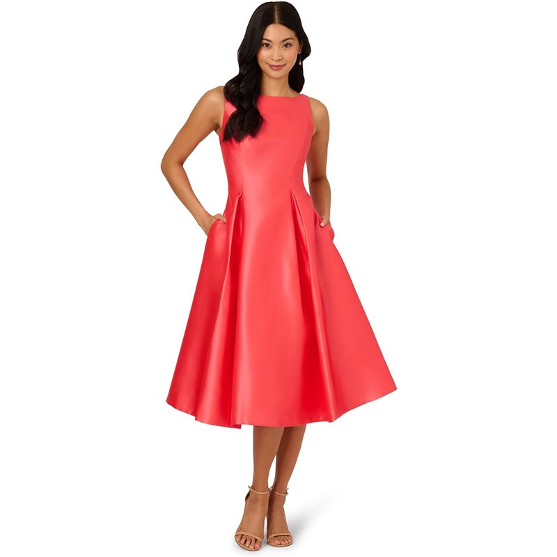 Adrianna Papell - Vestido largo de té sin mangas.