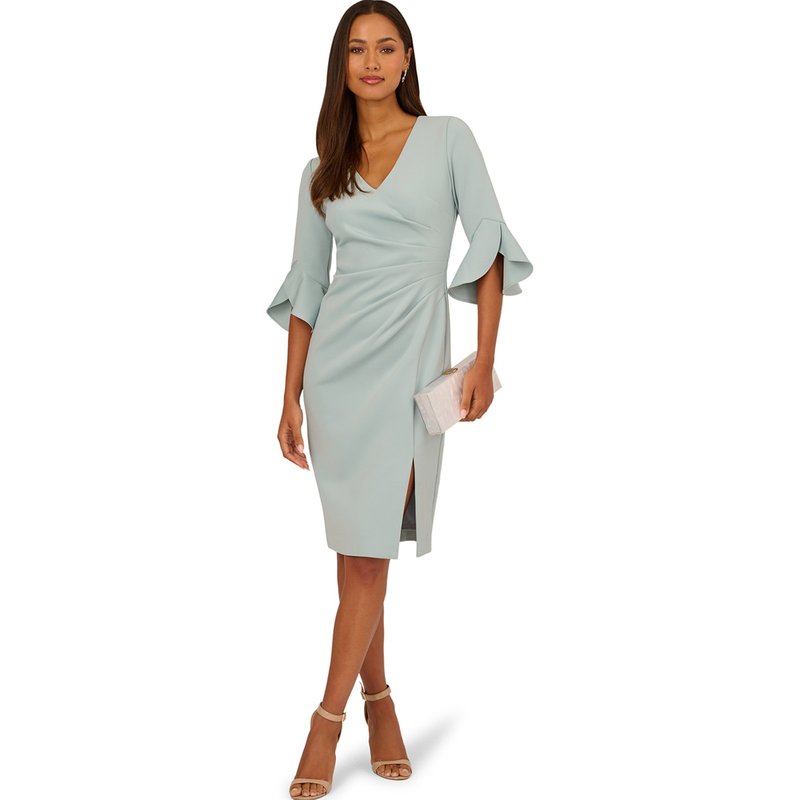 Adrianna Papell - Vestido midi envolvente sintético de buceo.