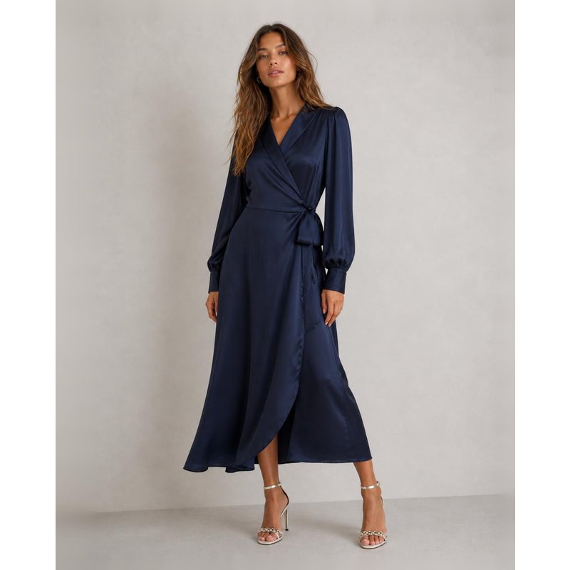 Vila - Vestido largo satinado.
