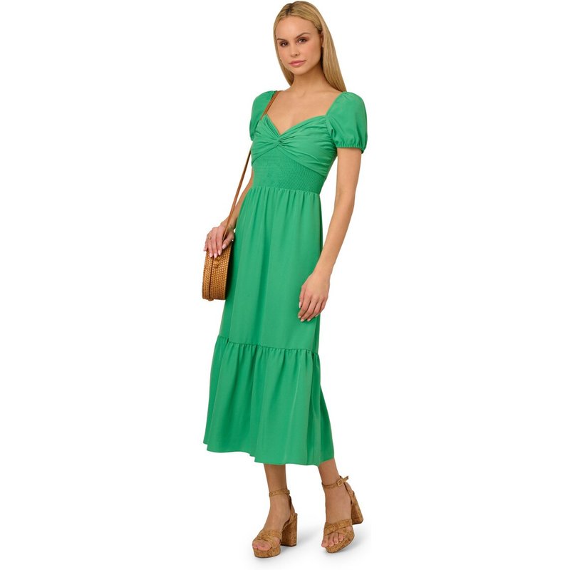Adrianna Papell - Vestido midi de manga corta.