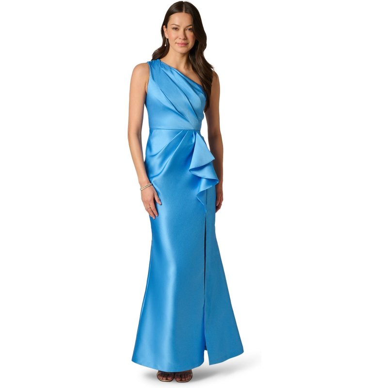 Adrianna Papell - Vestido drapeado con escote asimétrico.