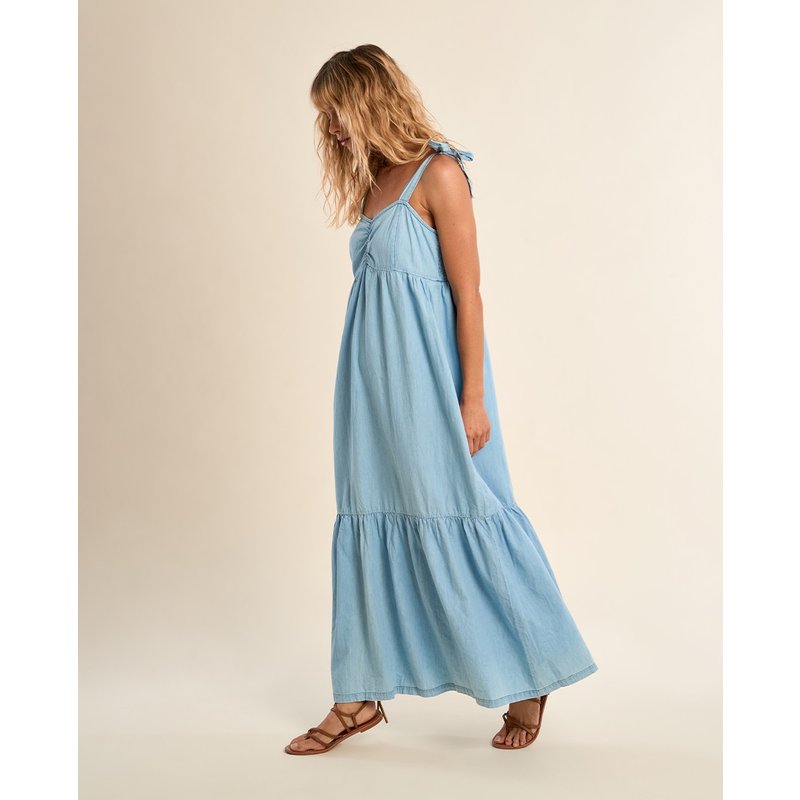 Molly Bracken - Vestido largo de tirantes con volantes.