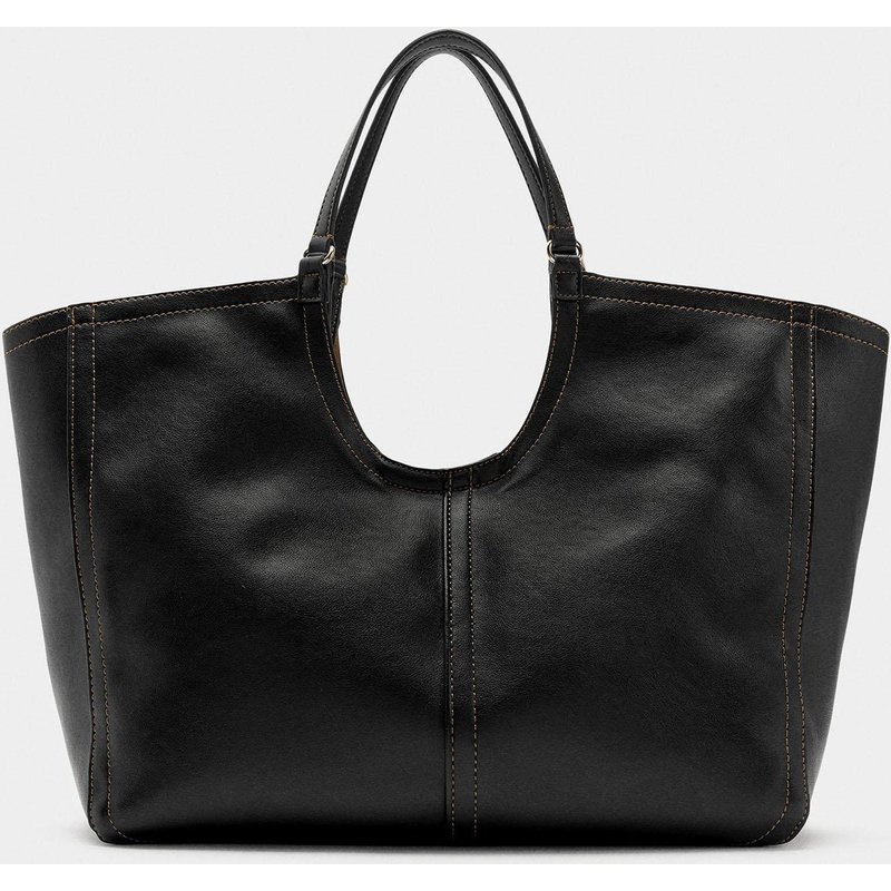 Parfois - Bolso shopper con cierre de cremallera y neceser extraíble en liso.