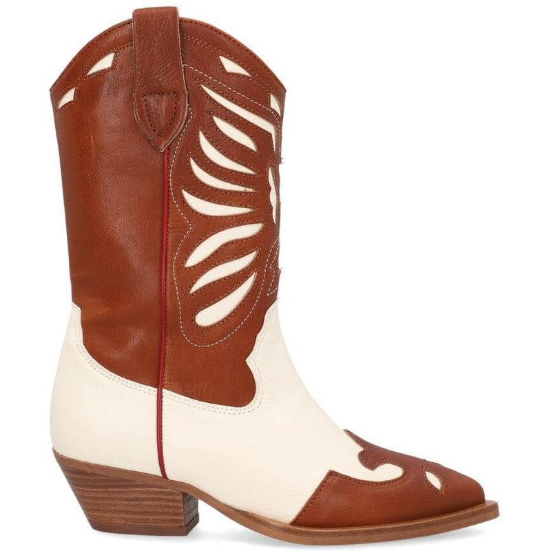 Alpe - Botas cowboy de mujer de piel komba en color negro.