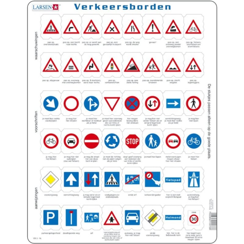 Puzzle Cadre - Verkeersborden (en Hollandais) Larsen