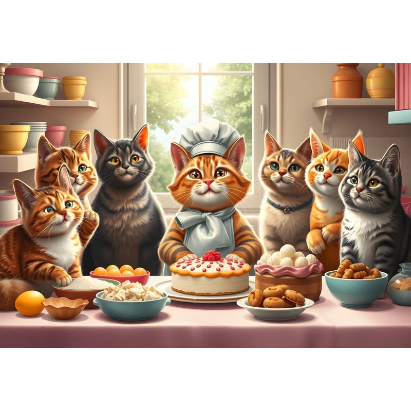 Puzzle Chats Pâtissiers en Action Alipson Puzzle