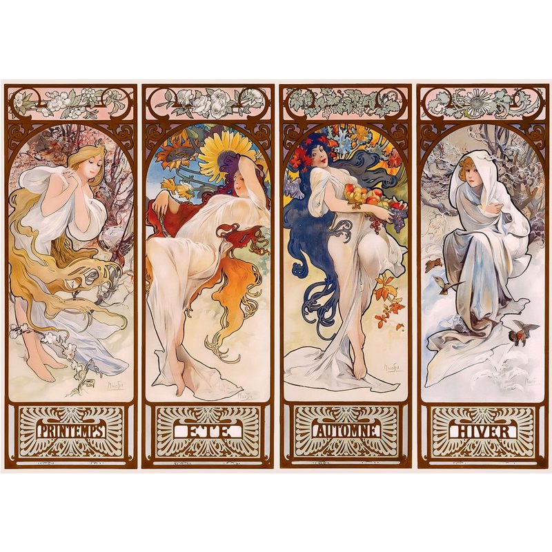 Puzzle Art Collection - Mucha - Les Saisons Interdruk