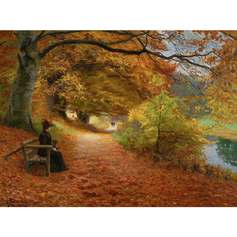 Puzzle Hans Andersen Brendekilde: A Wooded Path in Autumn DToys