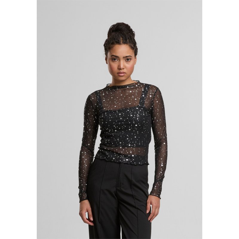 Noisy May NMSTAR FOIL L/S HIGH NECK MESH JRS FWD