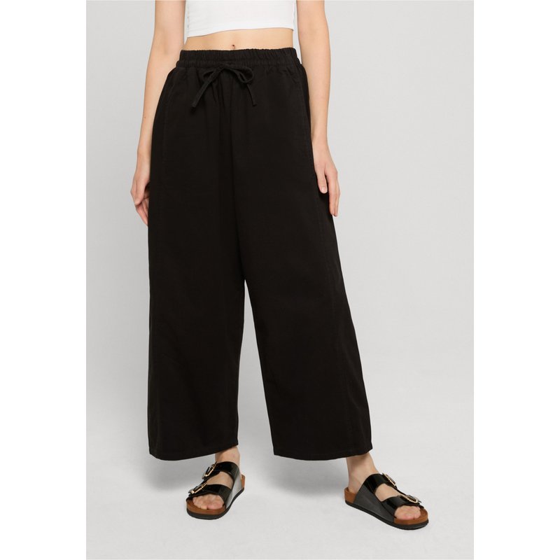 Urban Classics Ladies Barrel Cropped Cotton Pants