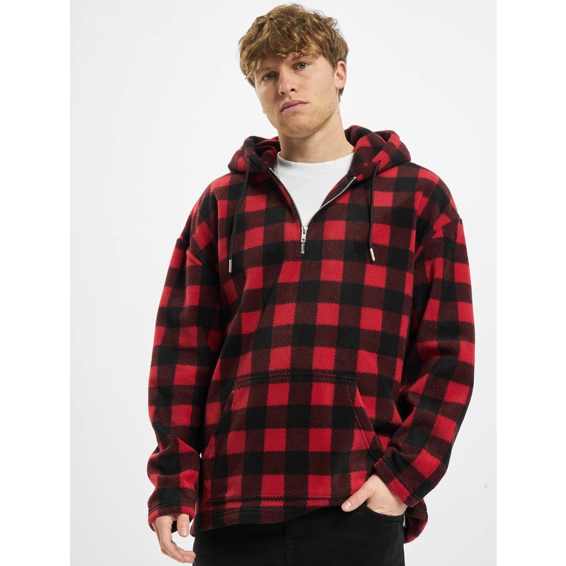 Urban Classics Patterned Polar Fleece Half Zip Hoody