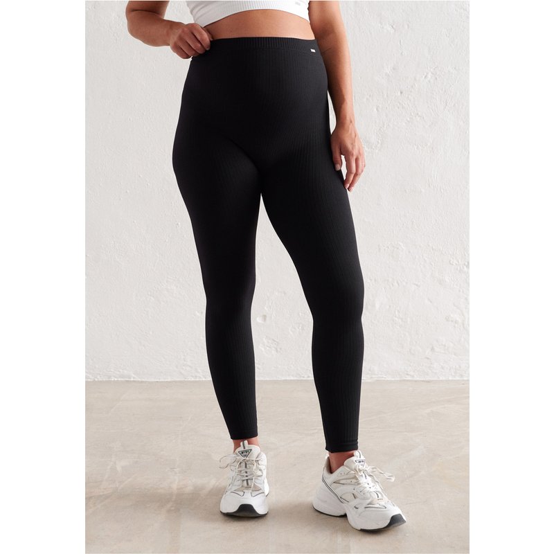 aimn Maternity Ribbed Seamless Tights