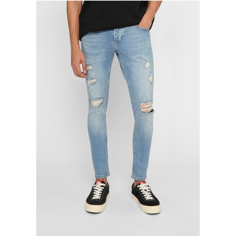 2Y Premium Destroyed Cropped Skinny Fit Denim