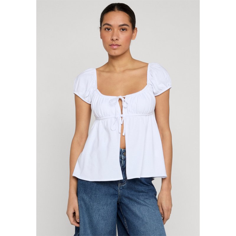 Urban Classics Ladies Ruffled Tee With Bows