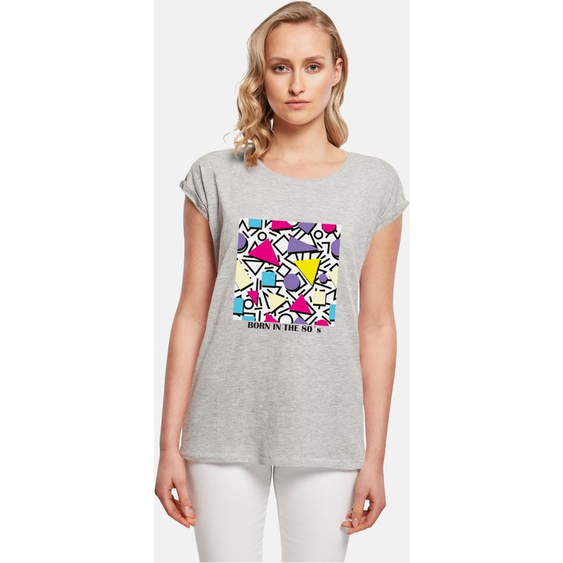 Mister Tee Ladies Geometric Retro Extended Shoulder