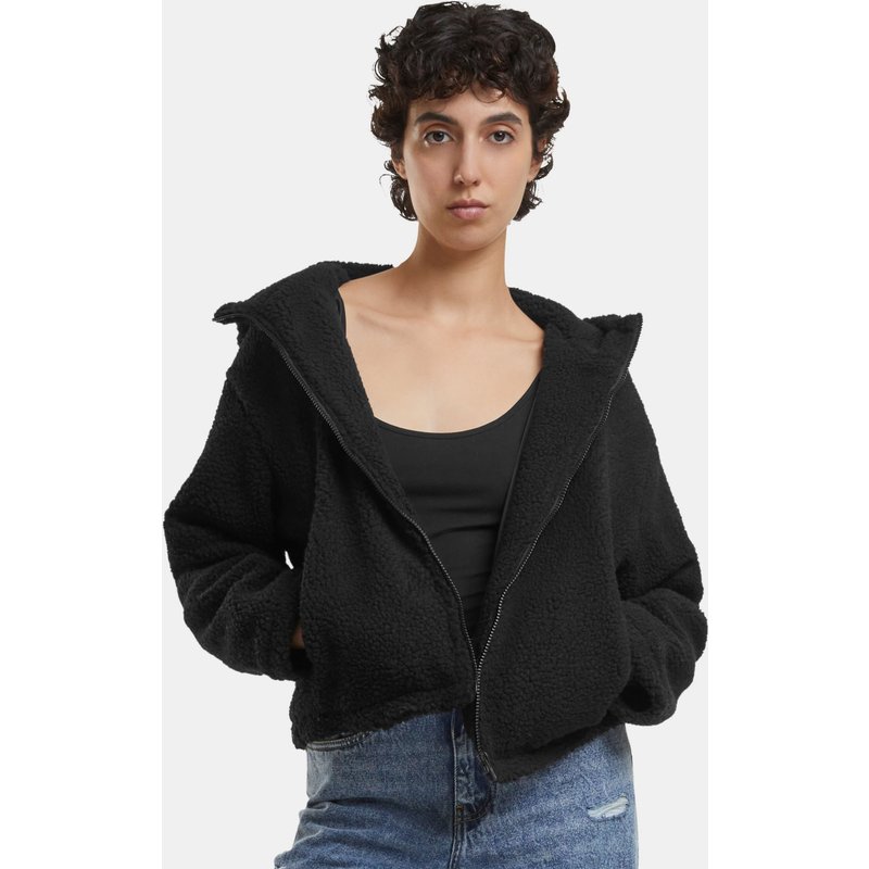 Urban Classics Ladies Short Hooded Sherpa Übergangsjacke