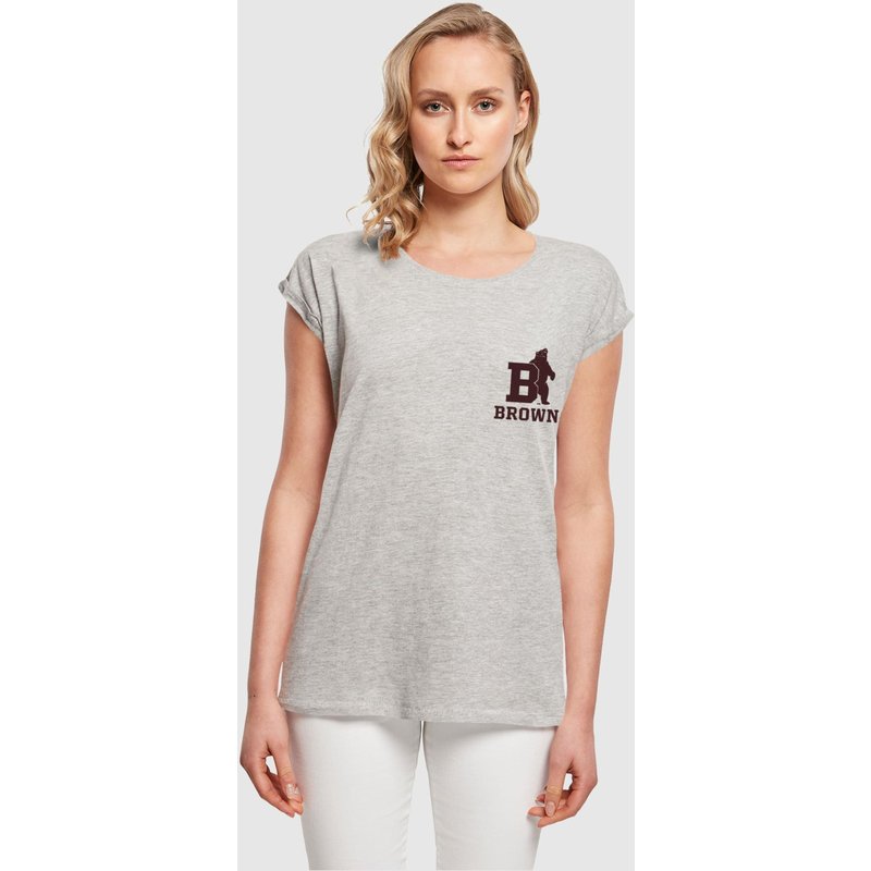 Merchcode Ladies Brown University - Bear Initial T-Shirt