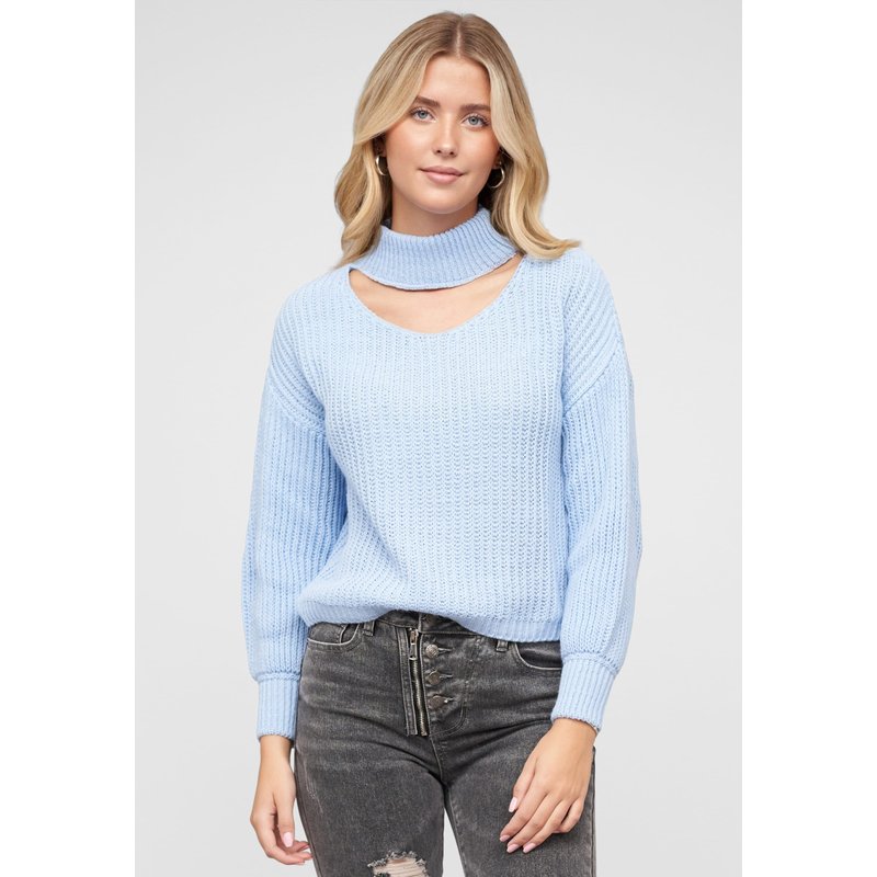 Cloud5ive Pullover mit Stehrollkragen und V-Ausschnitt