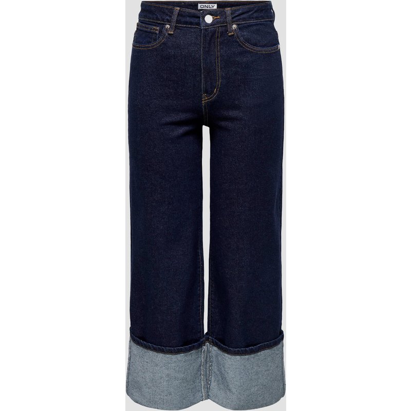 Only ONLMADISON HW WIDE FOLD UP CROP DNM MAE Straight Leg