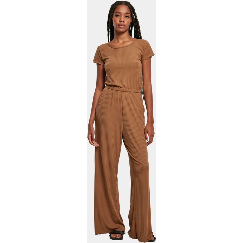 Urban Classics Ladies Rib Wid Leg Jumpsuit
