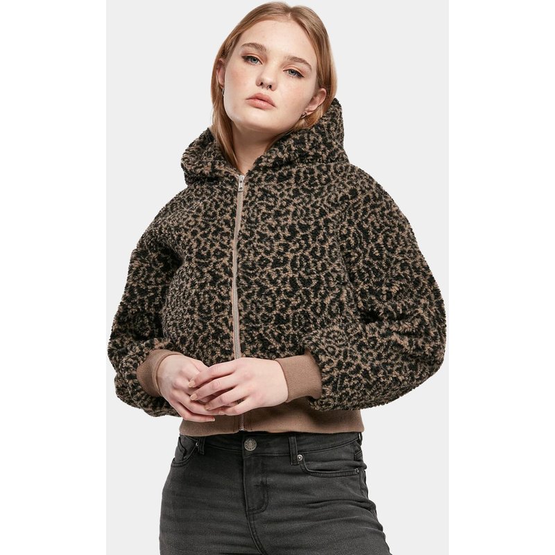 Urban Classics Ladies Short Oversized AOP Sherpa Jacket