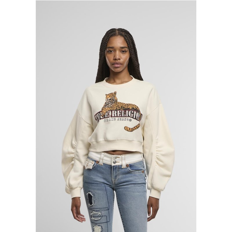 True Religion CRYSTL LEOPARD RUCHED SLVS