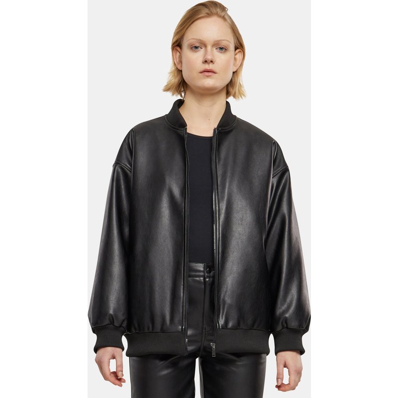 Urban Classics Ladies Synthetic Leather Bomberjacke