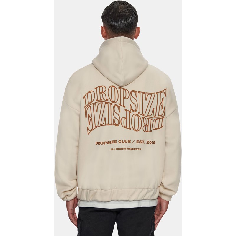 Dropsize Heavy Oversize Mirrored Logo Zip-Hoodie