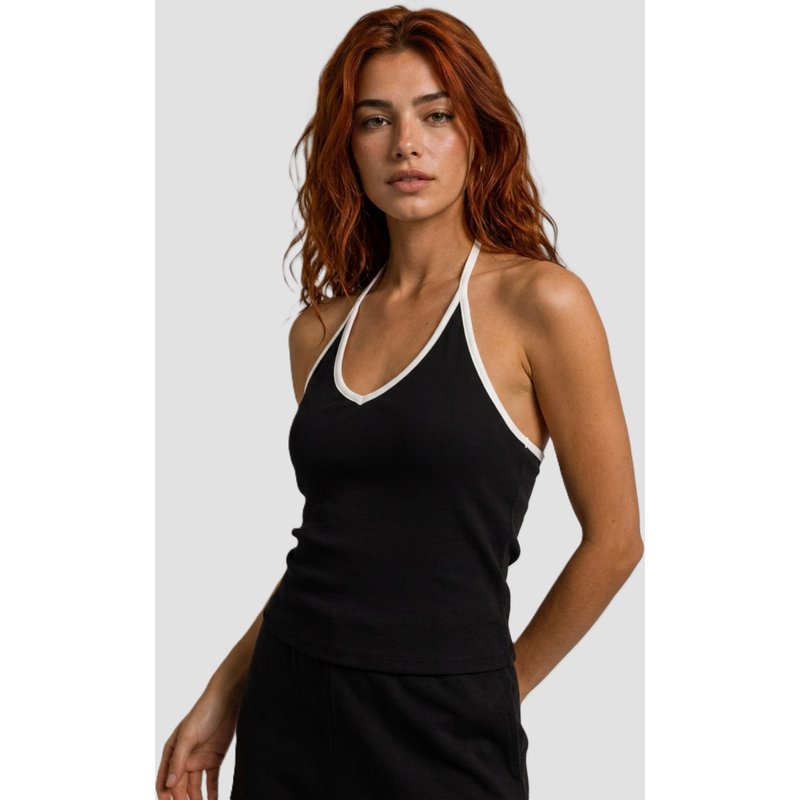 Urban Classics Ladies Contrast Piping Neckholder Top
