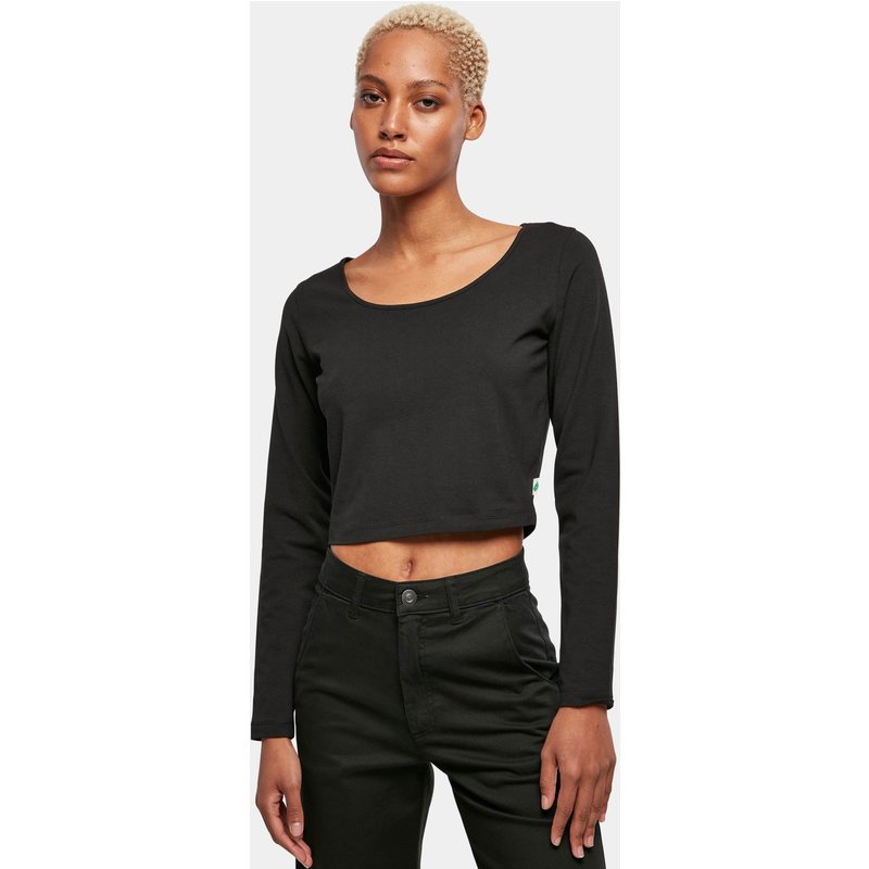 Urban Classics Ladies Essentials Wide Neck Cropped Longsleeve