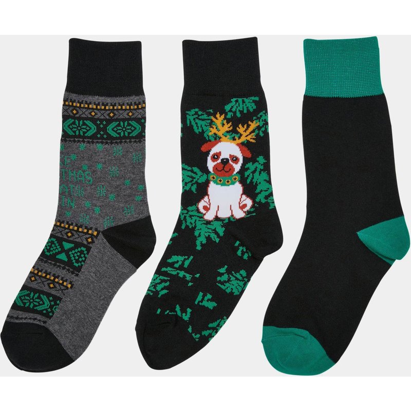 Urban Classics Christmas Dog Socks Kids 3-Pack