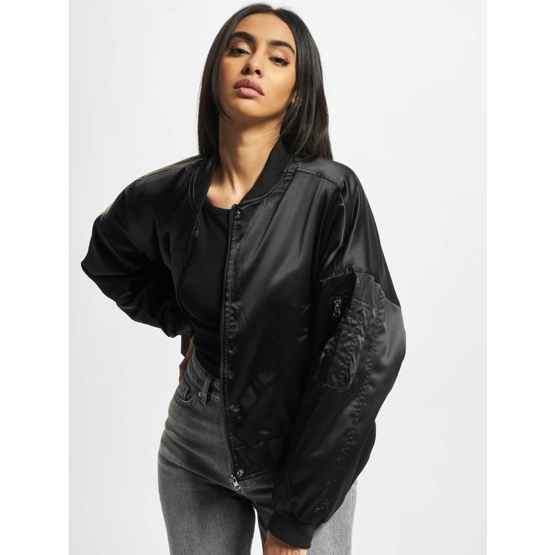 Urban Classics Ladies Short Oversized Satin Bomber Jacket